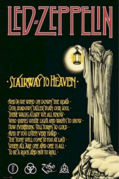   POSTER ~ LED ZEPPELIN STAIRWAY TO HEAVEN LYRICS Robert Plant  