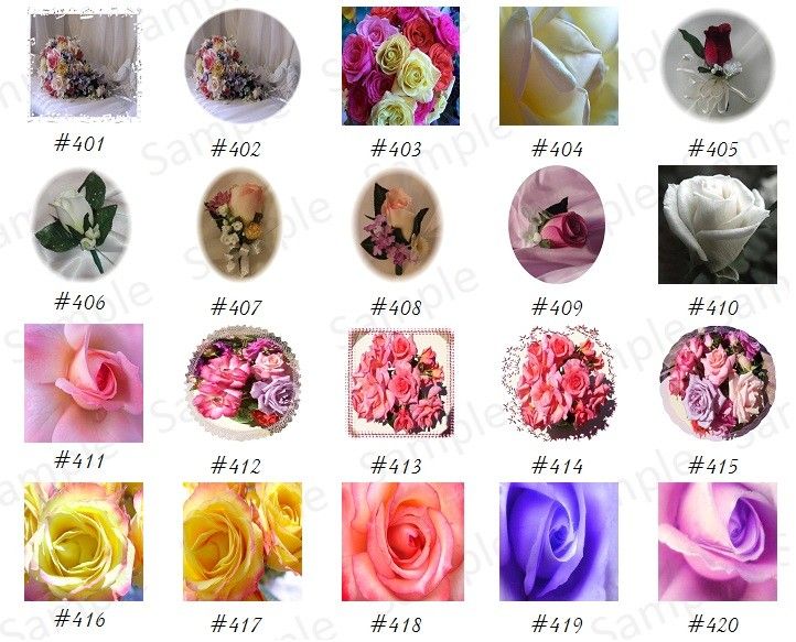 100 Wedding Custom Favor Tags Roses GP #3  