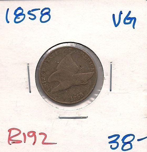 1858 Flying Eagle One Cent Very Good B192  