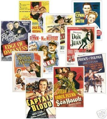Errol Flynn Film Poster Trading Card Set  