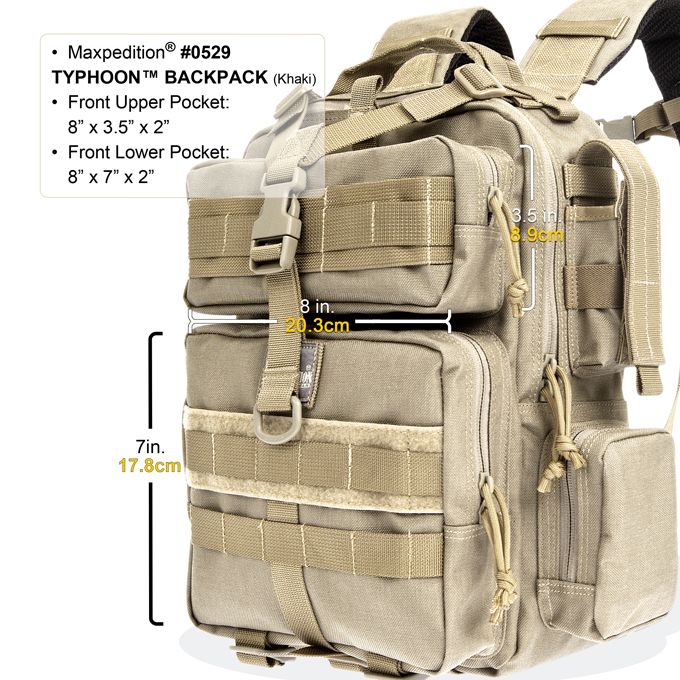 MAXPEDITION TACTICAL TYPHOON BACKPACK KHAKI 0529K NEW  