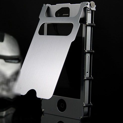 Metallic Iron Man Protective Stainless Steel Case for Apple iPhone 4 