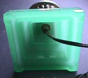   Art Deco Style Pressed Jadeite Green Glass Boudoir Bullet Lamp  