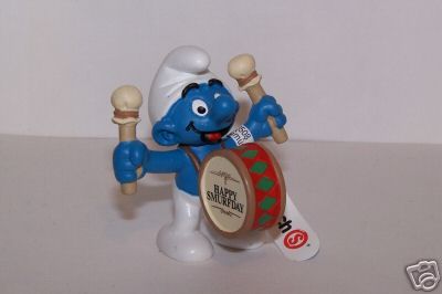 50th Anniversary Drummer Smurf Schleich Peyo NEW 2008  