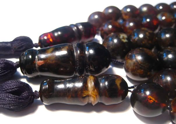 Lot  3 Islamic Prayer Baltic Amber 33 beads  