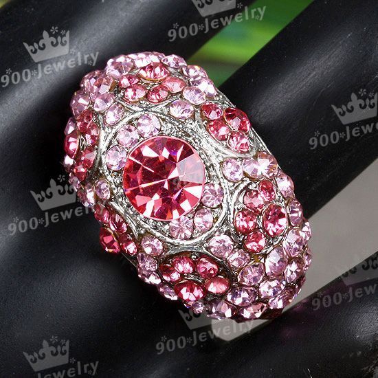   CRYSTAL RHINESTONE EVIL EYE COCKTAIL PARTY FINGER RING HOT SALE  
