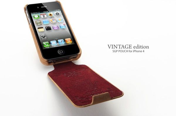 SGP iPhone 4 / 4S Vintage S leather flip cover case  