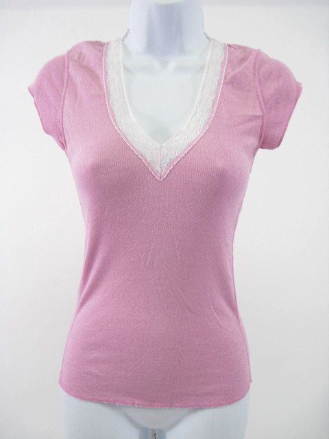 MICHAEL STARS Pink Lace Short Sleeve Shirt Top One Size  