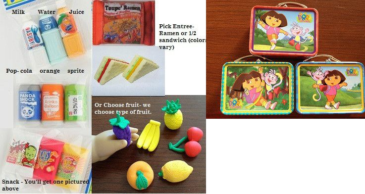 DORA LUNCHBOX w Snack Drink food American Girl Doll Picnic Accessories 
