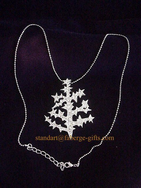 Russian Imperial Ice Crystal Tree Pin & Necklace #204  