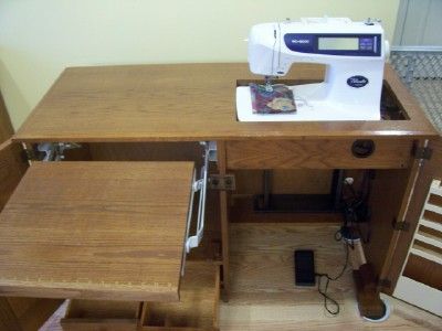   Lift Sewing Machine Cabinet with Room For Your Serger  