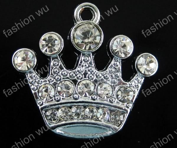 Lot 50 Pcs DIY Rhinestone King Crown Charm 15*18MM 1  