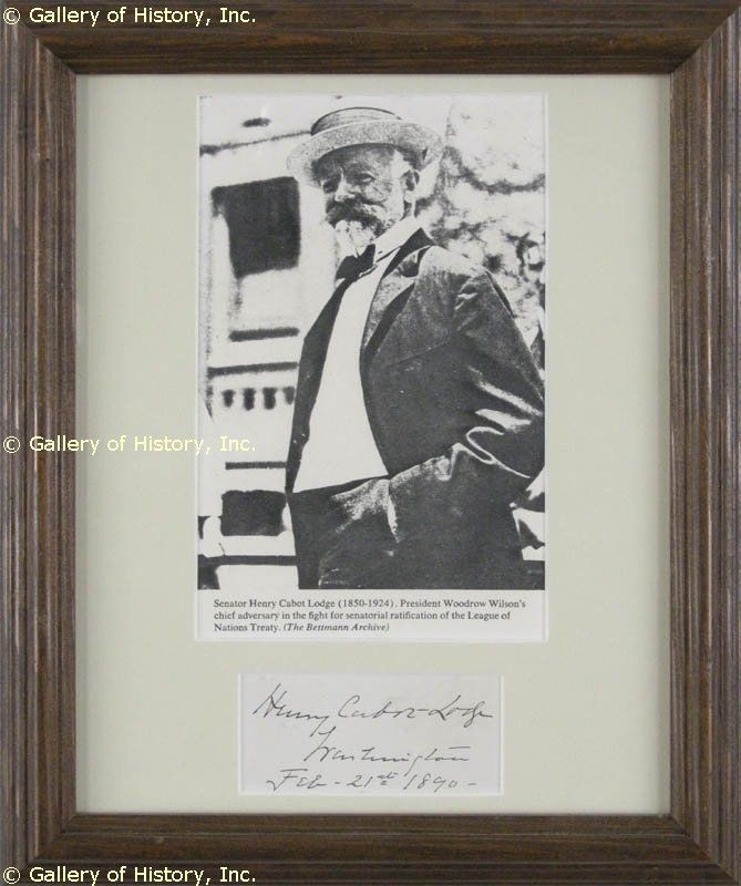 HENRY CABOT LODGE SR.   SIGNATURE(S) 02/21/1890  